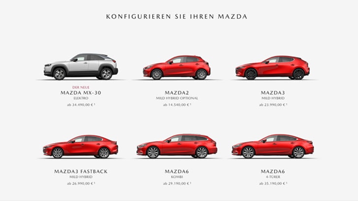 Mazda Konfigurator - Wunsch-Modell konfigurieren in 5 min.