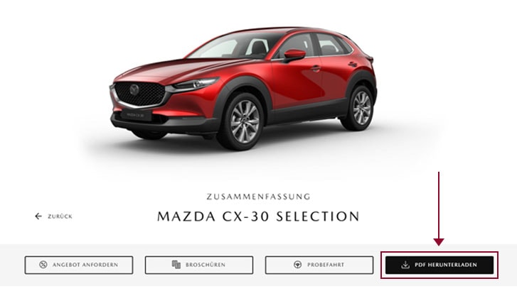 Mazda Konfigurator Schritt 2 - PDF-Datei herunterladen