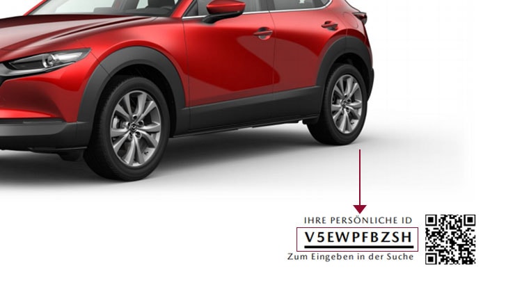 Mazda Konfigurator Schritt 3 - Persönliche ID kopieren